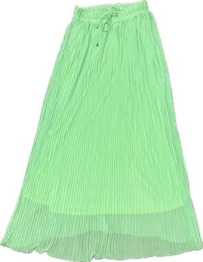 Boutique Be.You.tiful Lime Green Pleated Maxi Skirt Size S